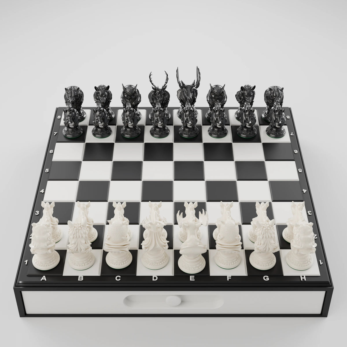 Forest Beasts Chess Pieces — set of 32