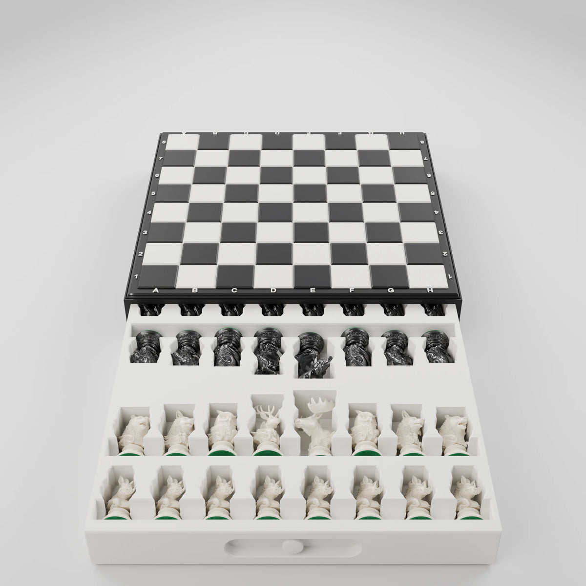 Forest Beasts Chess Pieces — set of 32