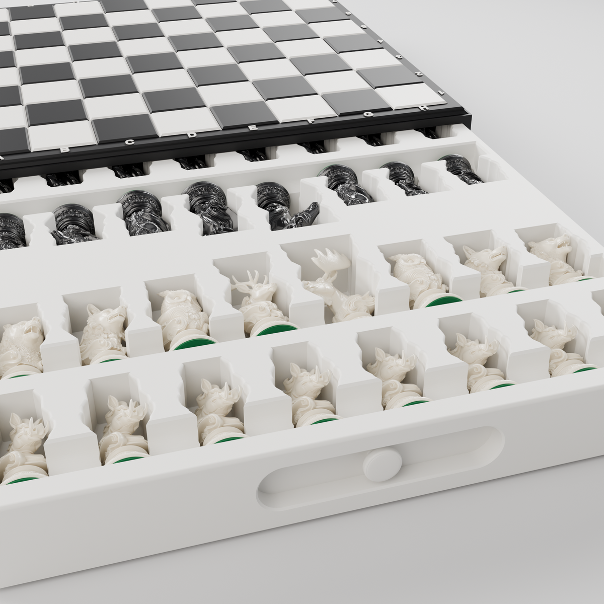 Forest Beasts Chess Pieces — set of 32