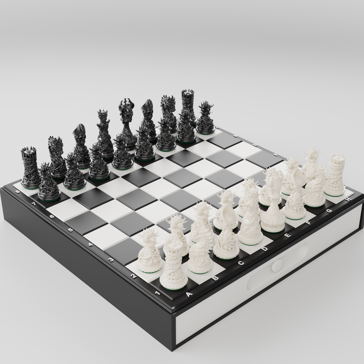 Gothic Chess Pieces — set of 32