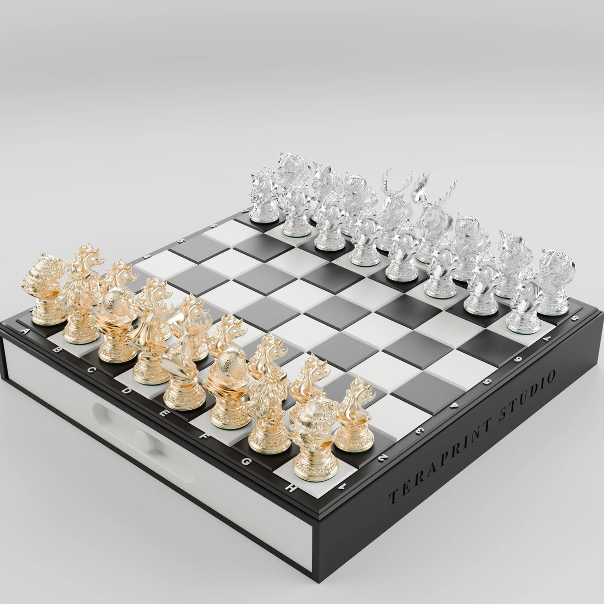 Forest Beasts Chess Pieces — set of 32