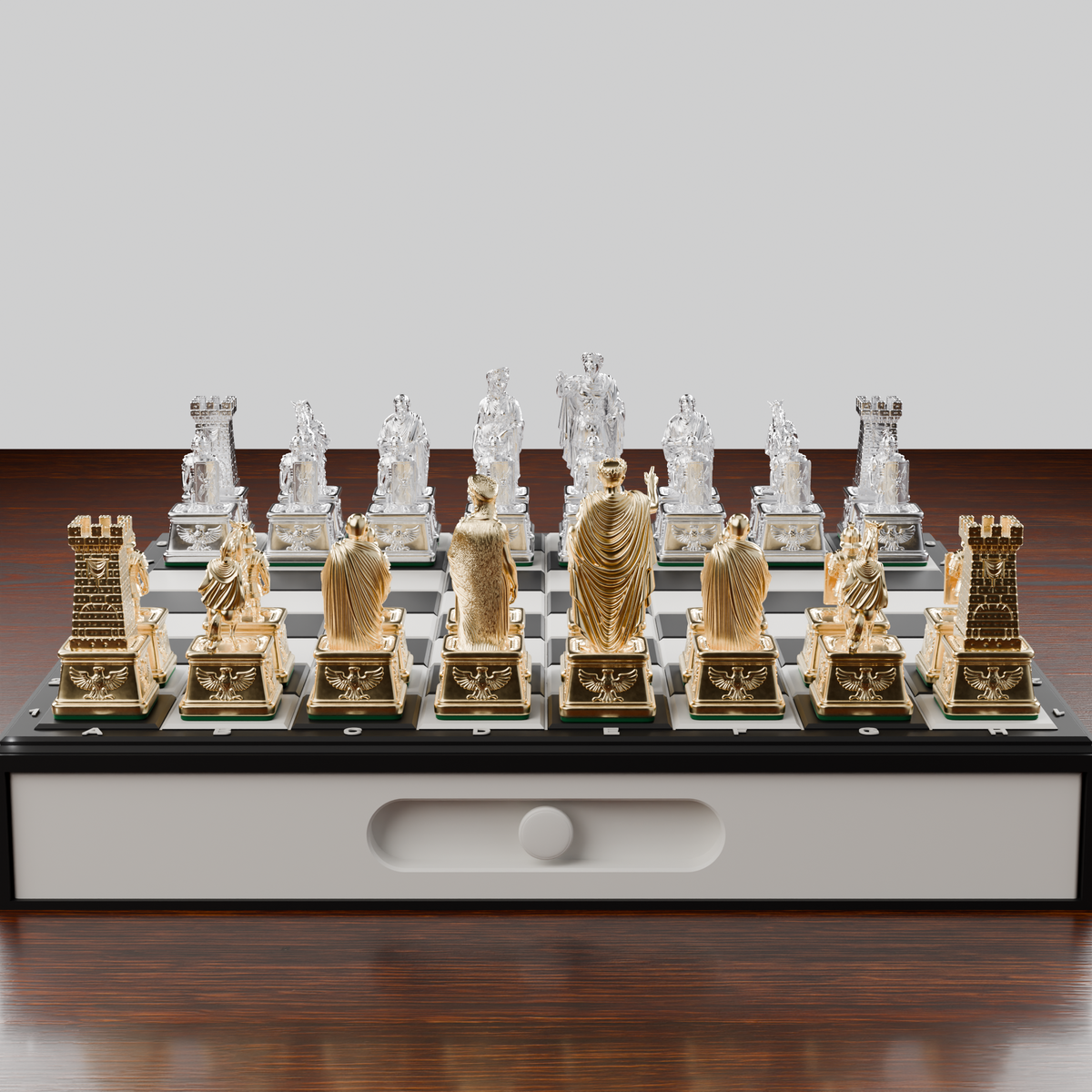 Coffret Rome Antique — rangement, échiquier et pièces