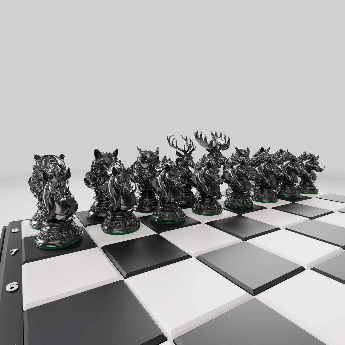 Forest Beasts Chess Pieces — set of 32