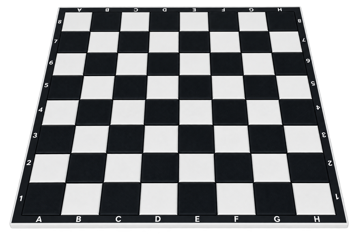 Échiquier noir et blanc TeraPrint Studio posé sur une table